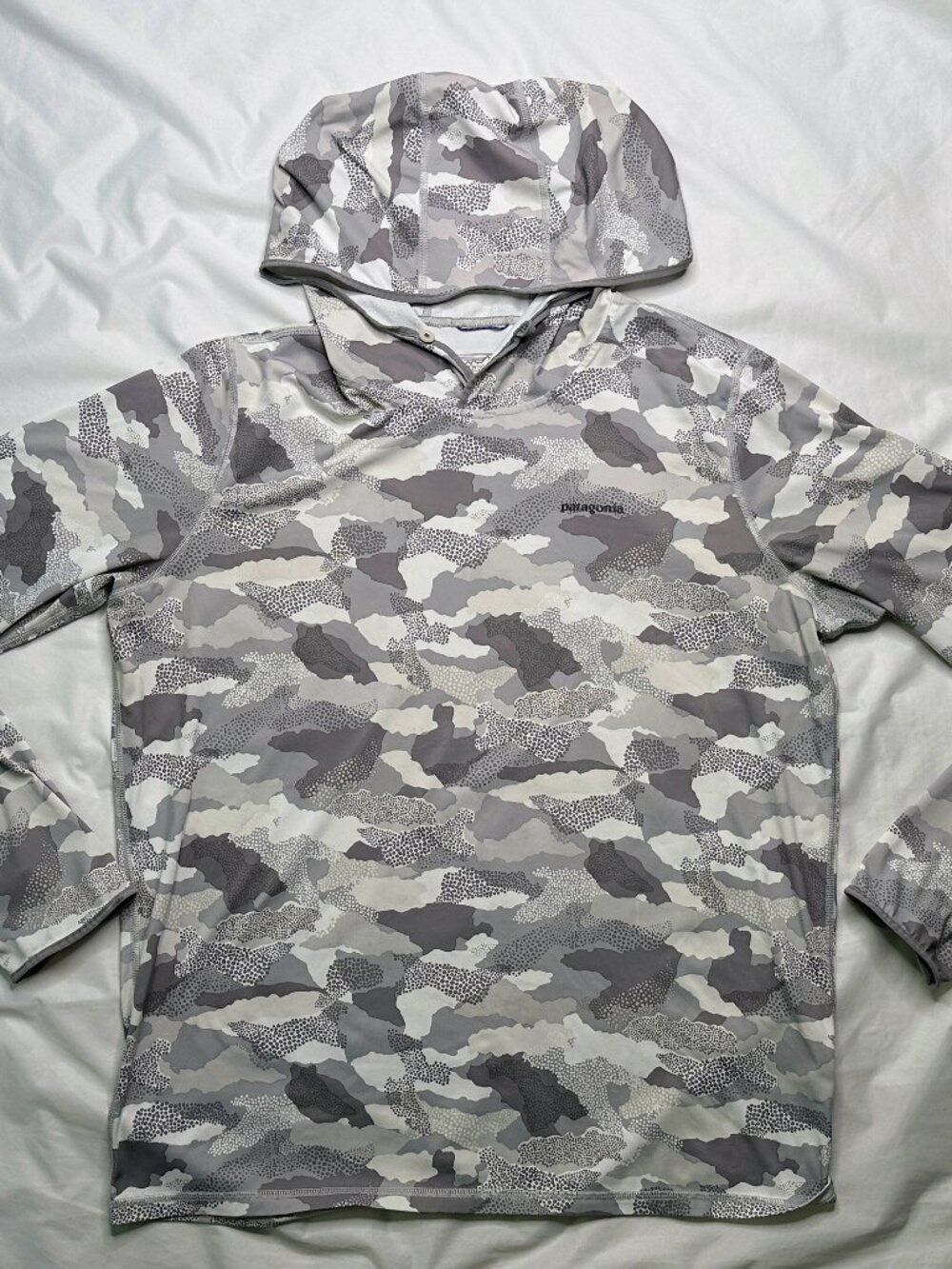 Patagonia Hoodie Mens Small Gray Tropic Comfort Hoody II Camo Performance #52124